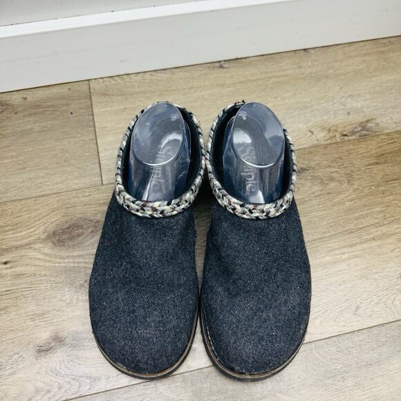 Simple Gray Wool Braided Hem Slip On Mule Clog Men’s Size 9 - Picture 5 of 11